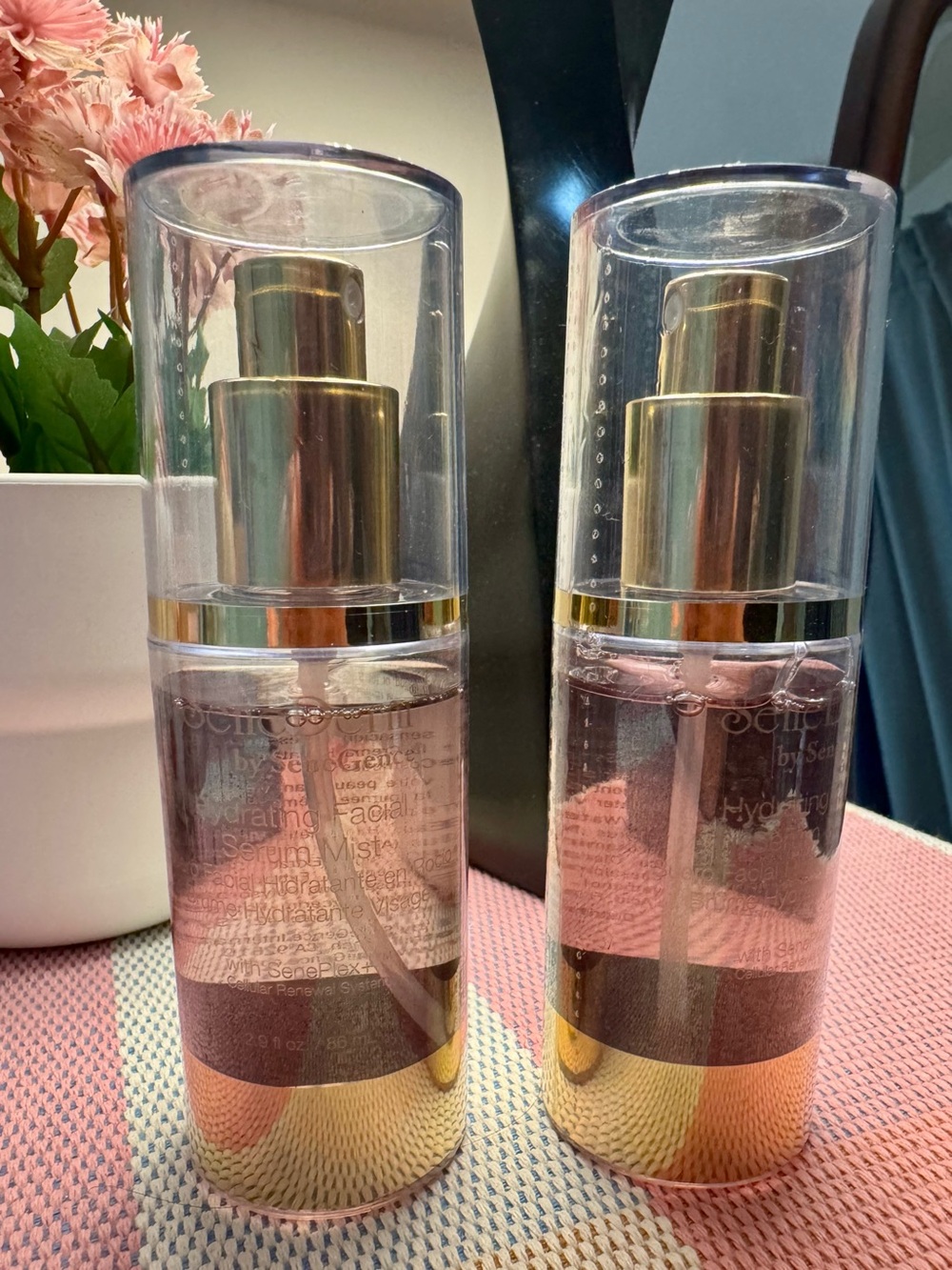 SeneGence Hydrating Facial Mist Spray Duo - Pink & Gold Accents